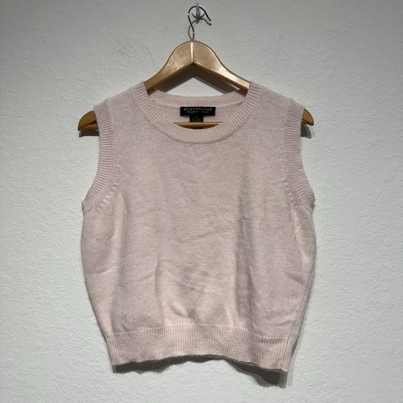 Metropolitan Sweaters - Metropolitan Angora Rabbit Hair Lambs Wool Blend Round Neck Vest Women's Large